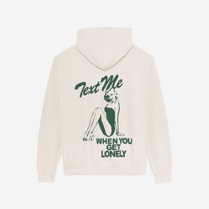 Lonely Ghost 2XL Text Me When You Get Lonely Heavyweight Hoodie Bone